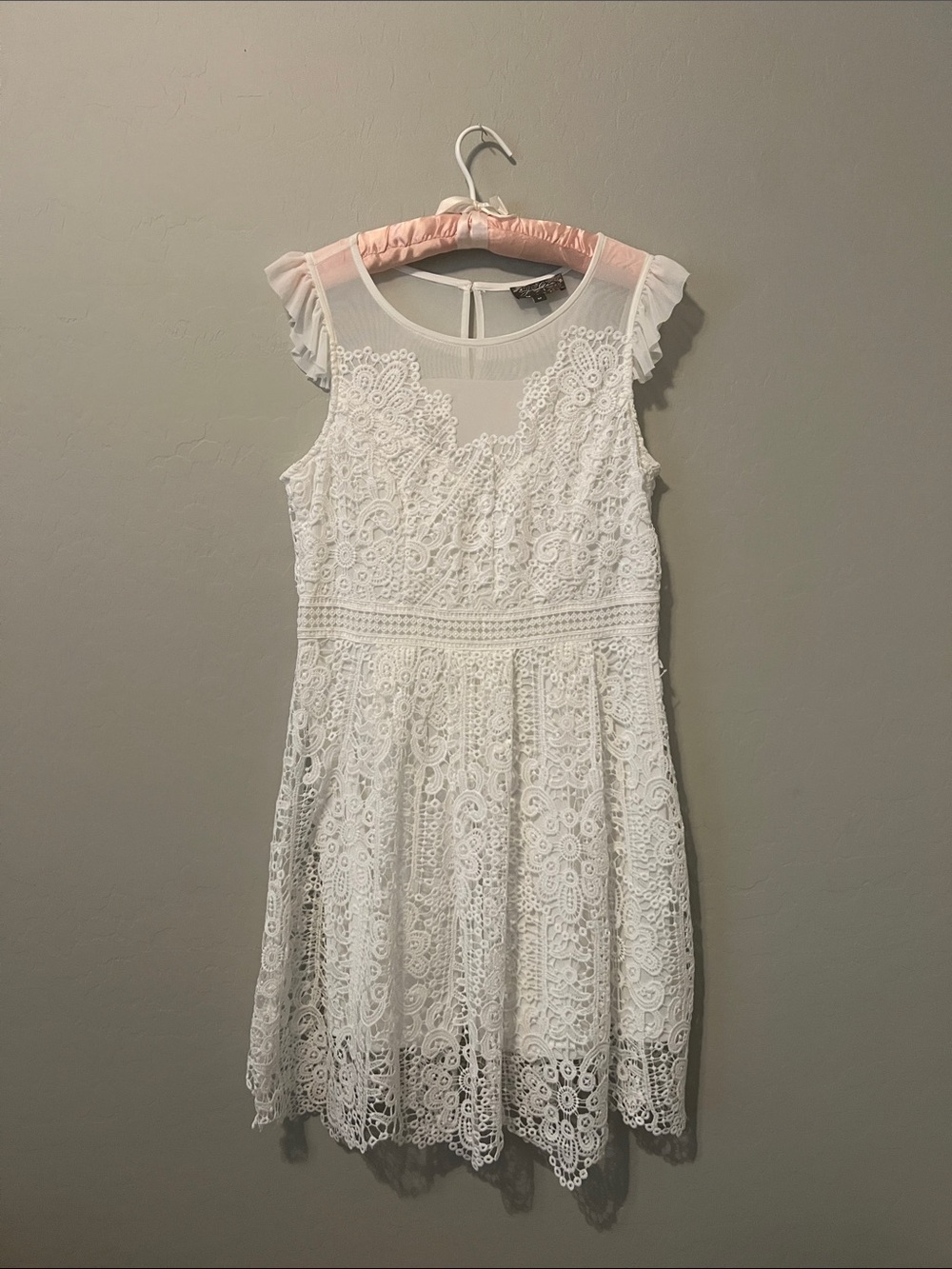 White Lace A-Line Mini Dress